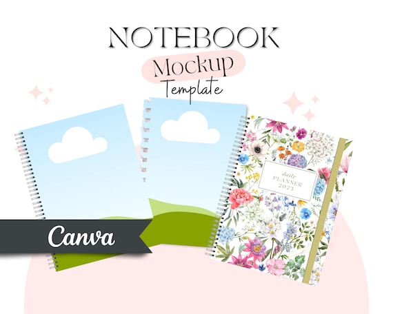 Canva Notebook Mockup: KDP Planner Template (Digital Download)