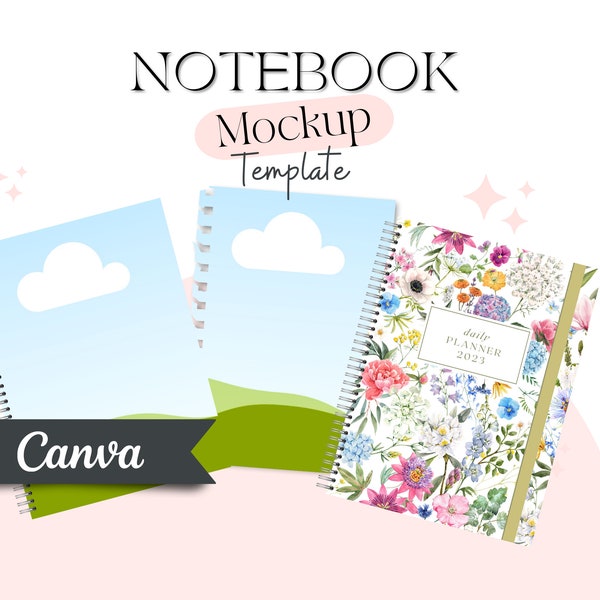 Notebook Mockup, Canva Mockup,  DIY Canva Notebook Mockup, Planner Mockup, KDP mockup, Planner Template, Editable Notebook, Planner Mockup