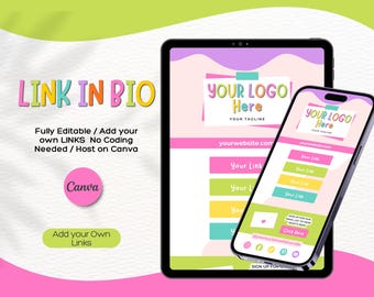Canva Link in Bio Template: Instagram Landing Page (Digital Download)