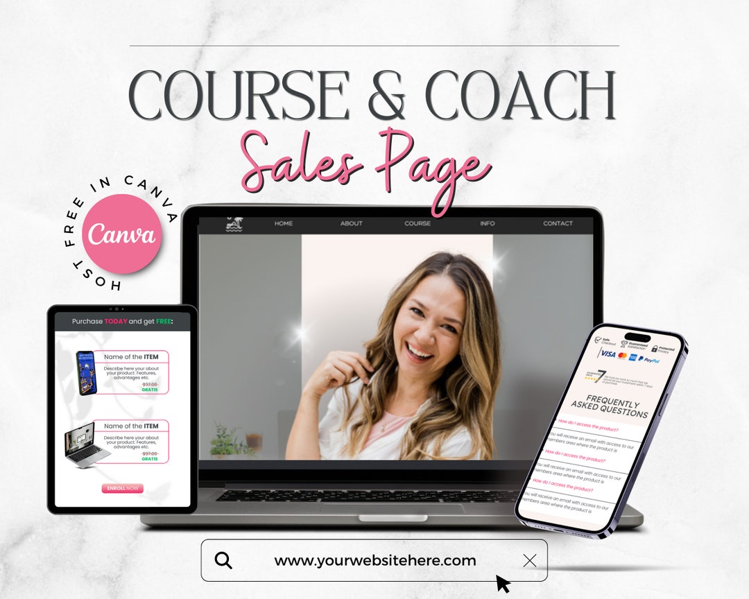 Online Course Website Template Course Creator Site Canva Template Online Course Website Template Course Creator Site Canva Template