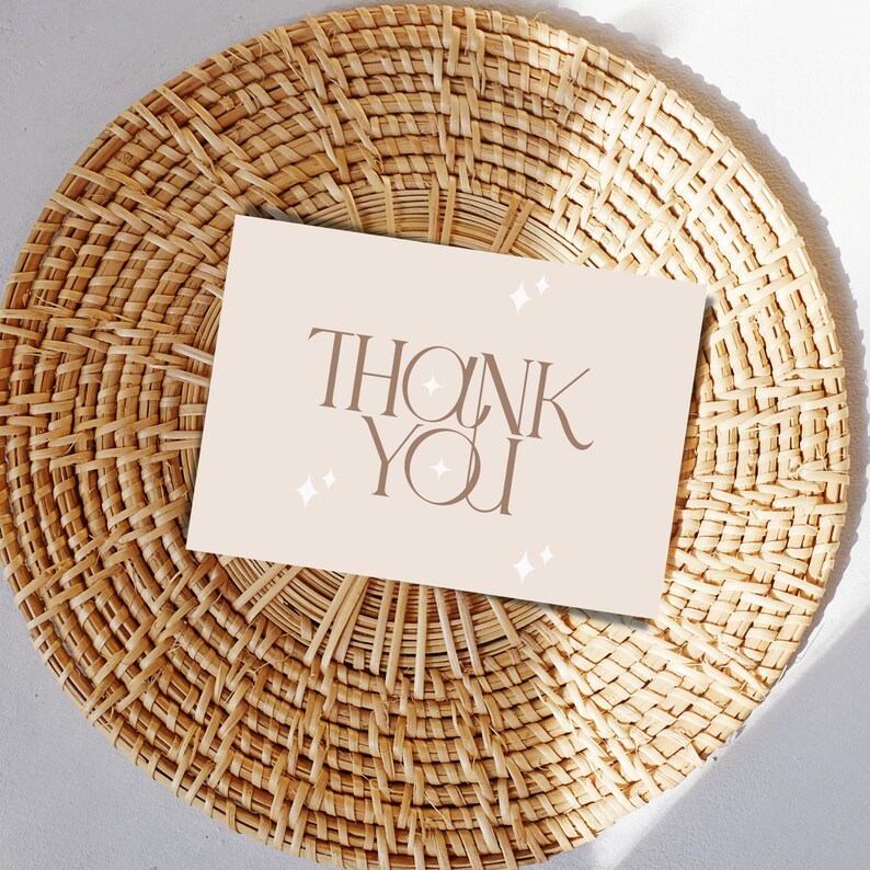 THANK YOU Card Canva Template Instant Download Editable Etsy
