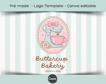 Modelo de logotipo para padaria: design editável para você mesmo criar (download instantâneo)