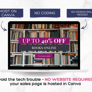 Canva Website Template, Book Sales Page, Online Course Landing Page image 9