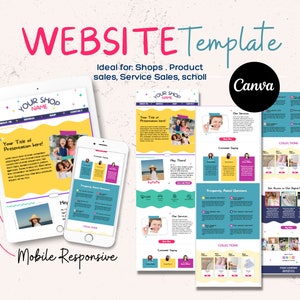 Kids Shop Sales Page Template: Canva Website Design (Digital Download)