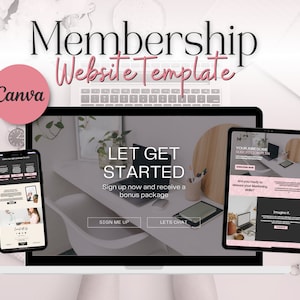 Subscription Website Template, Membership Site, Course Creator site, Canva Template, Canva Website, Landing Page Template
