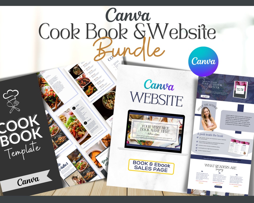 Canva Cookbook & Website Template: Sales Page Design - Etsy