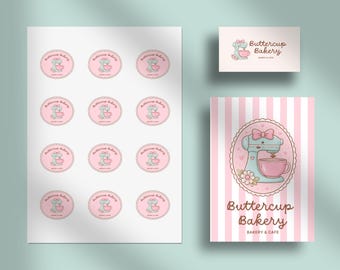 Modelo de logotipo para padaria: design editável para você mesmo criar (download instantâneo)