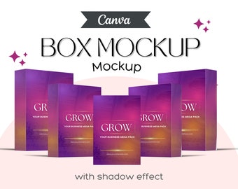 3D Box Mockup Canva Template: Software Produkt Cover (Digitaler Download)