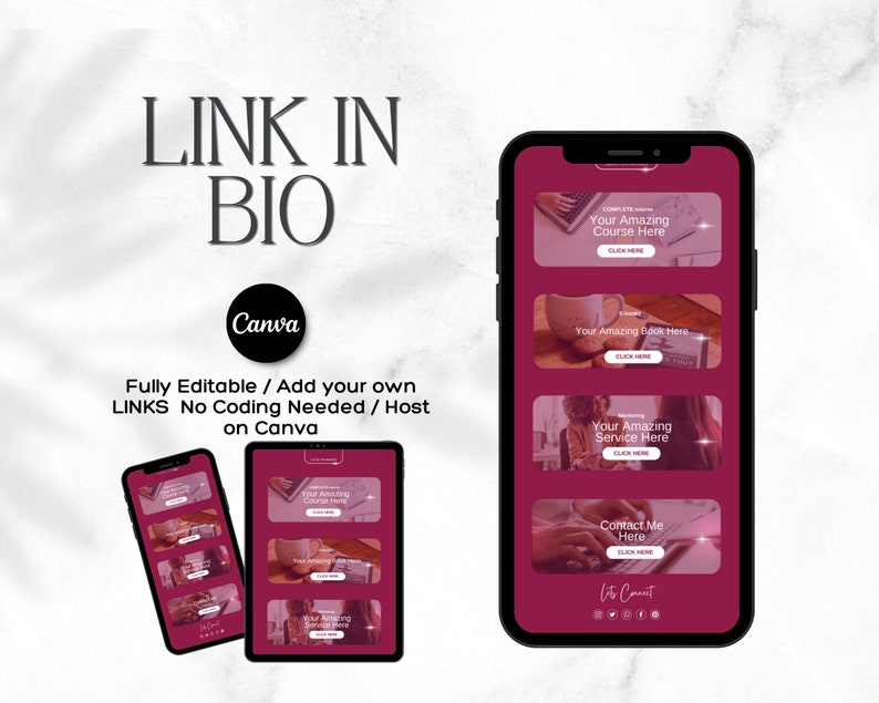 Canva Link in Bio Template: Instagram Landing Page (digital Download ...