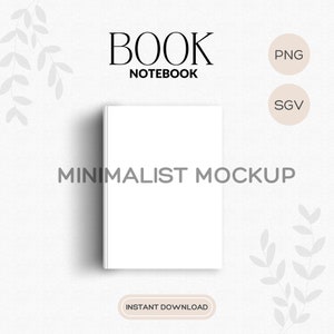 Maquette de livre minimaliste, carnet 5x7, maquette de journal minimaliste, modèle de couverture de livre simple, affichage de maquette stationnaire de journal à couverture rigide, PNG