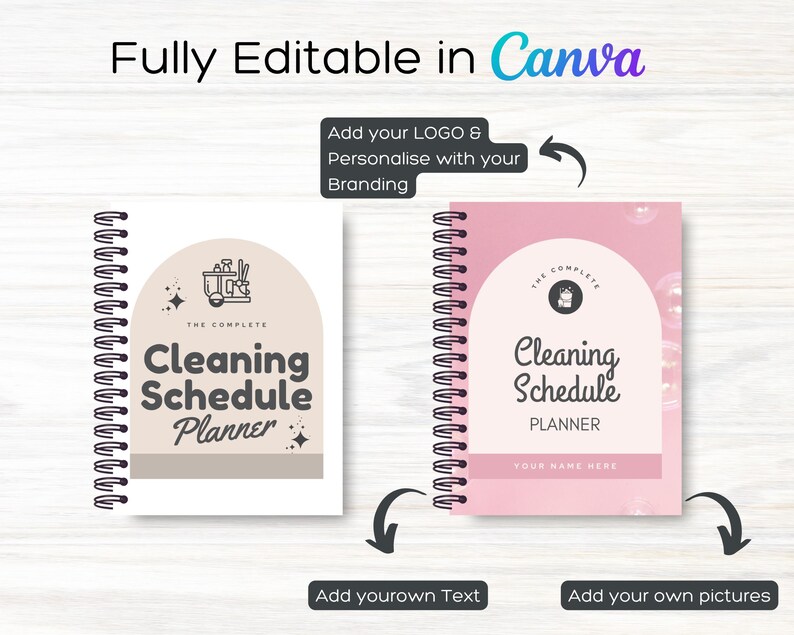 EDITABLE Cleaning Schedule Canva Template - Etsy
