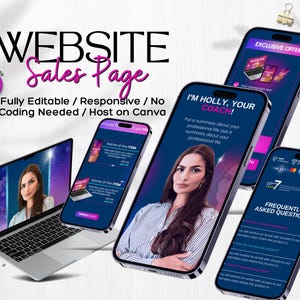 Plantilla de página de ventas de Canva: página de inicio del curso, enlace en la biografía imagen 1