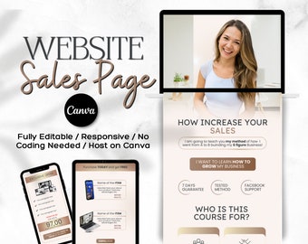 Canva Sales Page Template: Online Course Launch, Landing Page