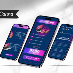 Puede incluir: La pantalla de un tel&eacute;fono m&oacute;vil que muestra un anuncio de marketing para un curso de negocios en l&iacute;nea. El anuncio presenta una computadora port&aacute;til, un esquema de color rosa y morado, y el texto "OFERTA EXCLUSIVA" y "QUIERO APRENDER A HACER CRECER MI NEGOCIO".