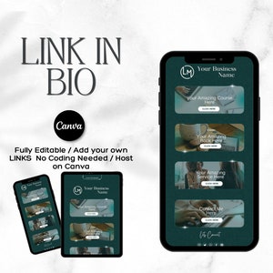 Link in Bio, Canva Link in Bio Template, Landing Page, Instagram Canva Template, Link in Bio Template