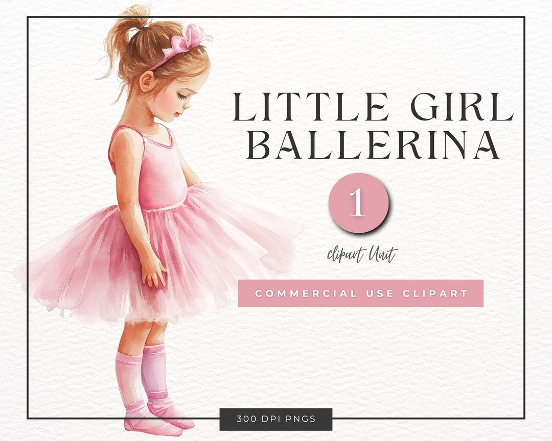 Watercolor Ballerina Clipart , Watercolor, Commercial License, Little ...