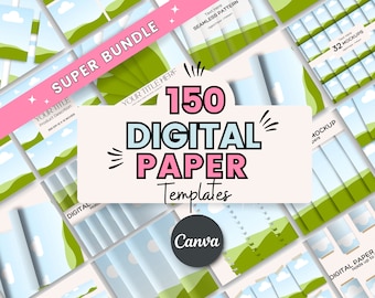 Digital Paper Mockup: 150 Canva Templates for Seamless Patterns (Digital Download)