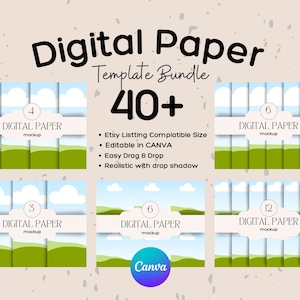 Digital paper mockup template, Etsy listing Mockup template, Digital Paper Scrapbook, Editable Canva Template, Etsy Listing Mockup, Pattern