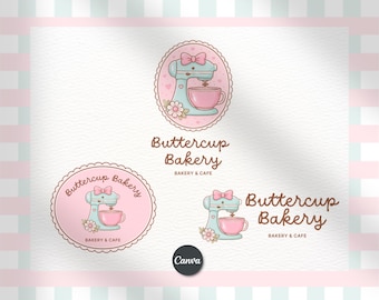 Modelo de logotipo para padaria: design editável para você mesmo criar (download instantâneo)