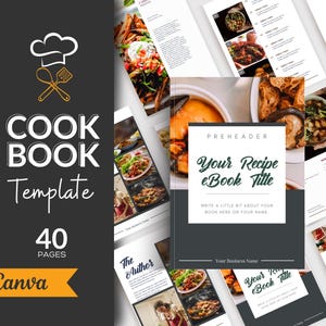 Plantilla para libro de recetas familiares en Canva: Libro de recetas para guardar como recuerdo (Descarga digital)