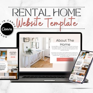 RentalHome Website Template, Airbnb Website, Canva Website Template, Airbnb, Landing Page, VRBO Template, Property Rental