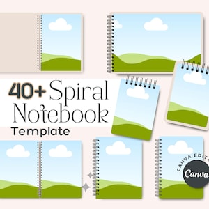 Spiral anteckningsbok Mockup: Canva-mall (digital nedladdning)