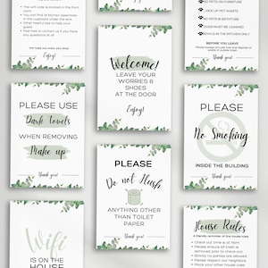 AirBnb Poster Signs, Airbnb Bundle, Airbnb Posters, Airbnb Signs, Airbnb Templates, Canva Editable,  Airbnb Spreadsheet, Vacation Rental
