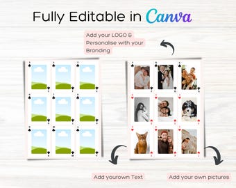 Plantilla de cartas de póker para Canva / Diseño de baraja de cartas editable (Descarga digital)