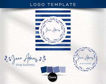 Blue Logo Template: Editable Cake Shop Branding (Canva)