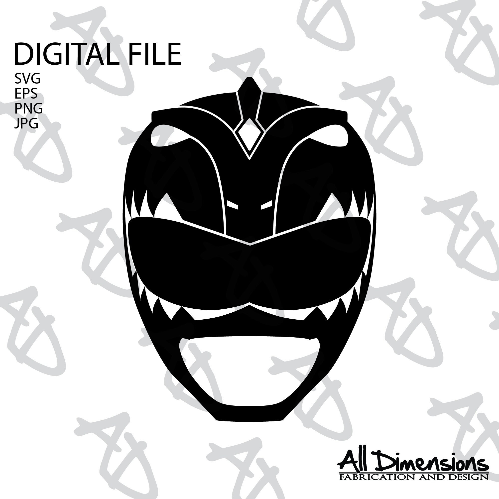 Green Ranger Helmet Logo Mighty Morphin Power Rangers SVG Etsy