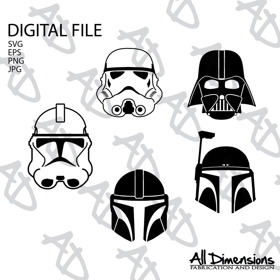 Star Wars Helmet Logo Set Bundle SVG Cut File Car Decal Etsy
