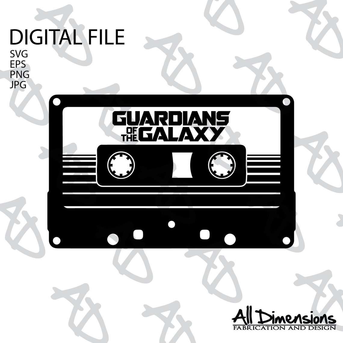 Guardians of the Galaxy Inspired Cassette Tape Design SVG Etsy