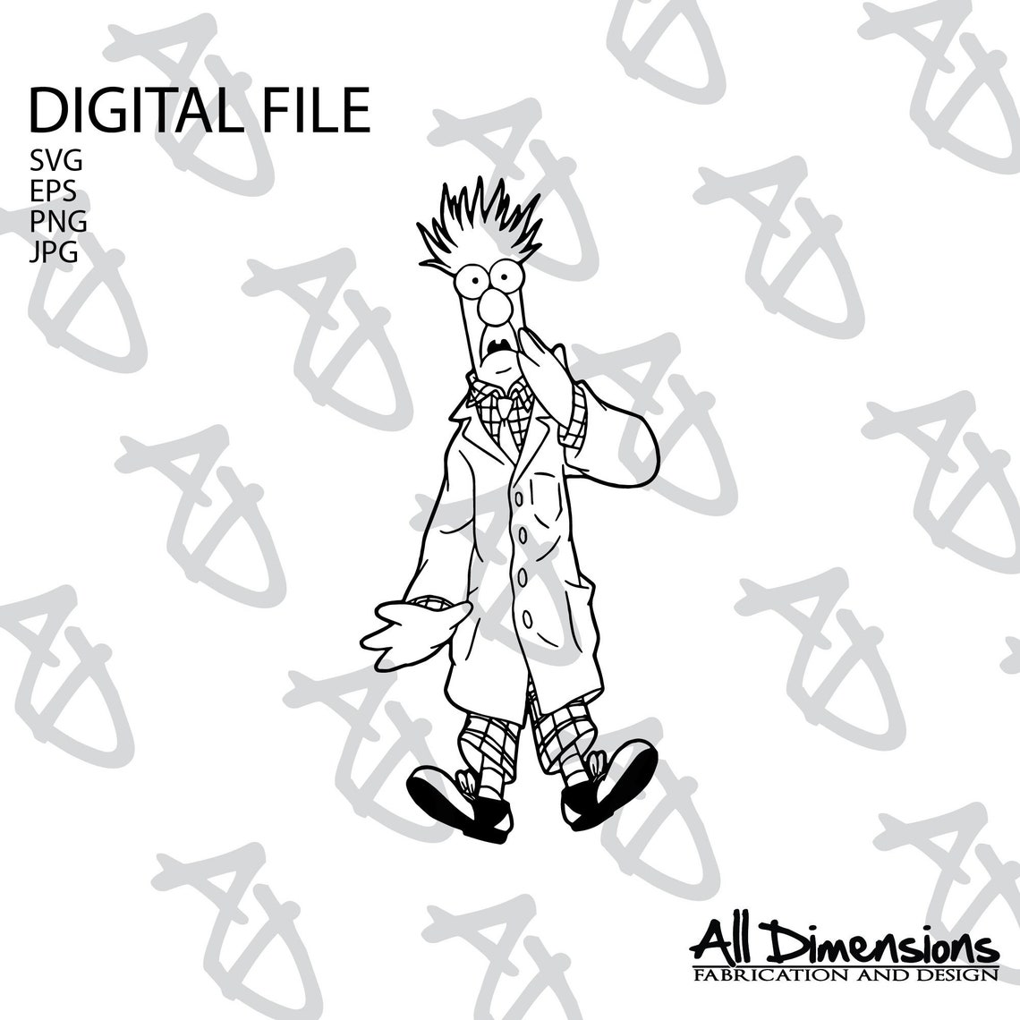 Beaker from the Muppets Scared SVG Cut File Car Decal Vinyl Etsy