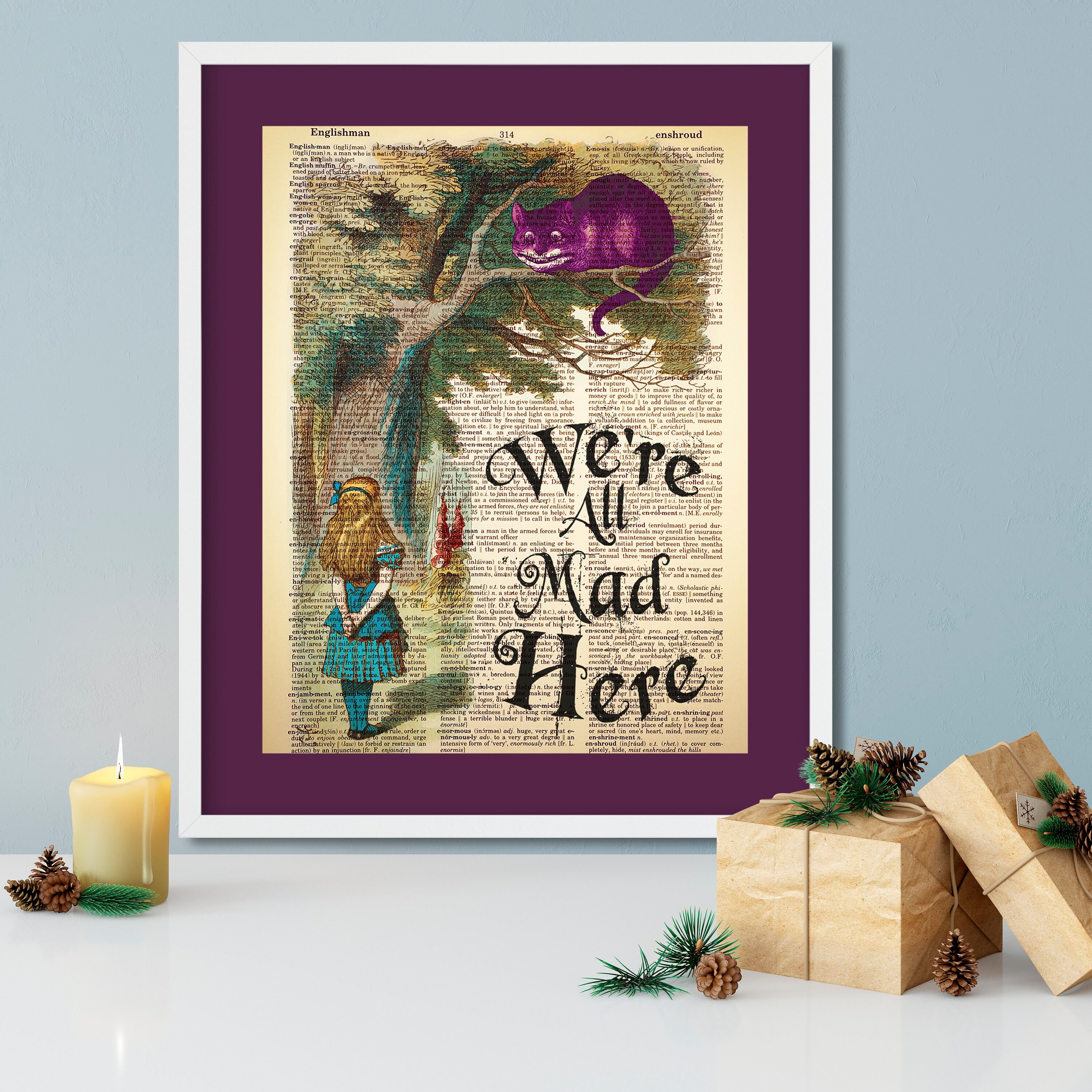 Alice in Wonderland, We're All Mad Here, Mad Hatter Quote, With the ...