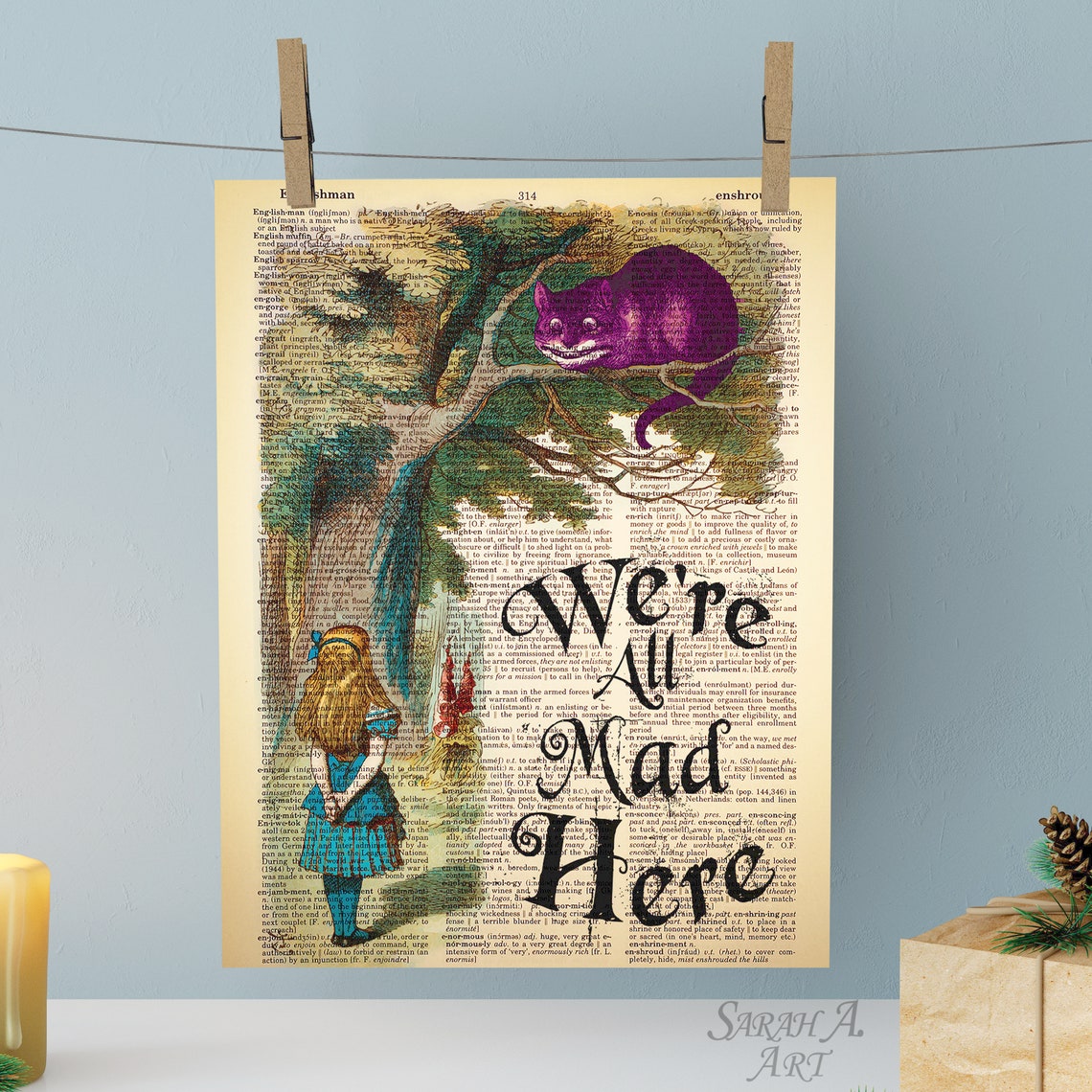 Alice in Wonderland, We're All Mad Here, Mad Hatter Quote, With the ...
