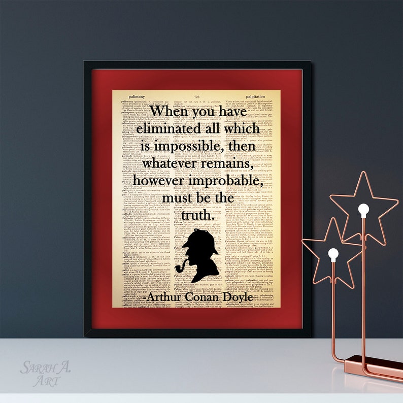Improbable Truth Arthur Conan Doyle Quote Sherlock Holmes - Etsy