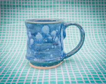 Ceramic Periwinkle Blue Mug, Handmade Pottery Cup, Coffee Tea Dish, Stoneware Kitchenware
