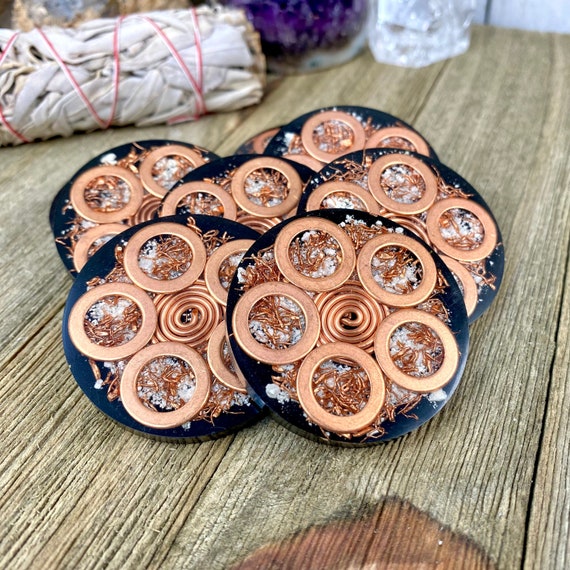 Shungite Orgone Cell Phone Grip, Orgonite Cell Phone Backing, EMF and 5G Protection for Cell Phones