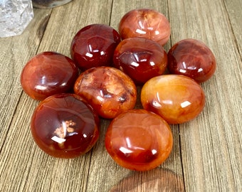 Natural Carnelian Palm Stone: Emotional Healing Crystal, Sacral Chakra Gemstone