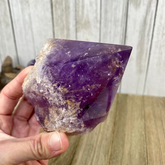 Polished Ametrine Crystal Point: Ethically Sourced Brazilian Amethyst