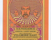 Bill Graham Postcard Fillmore East 1968 May 10 Jimi Hendrix from Bill Graham Enterprise