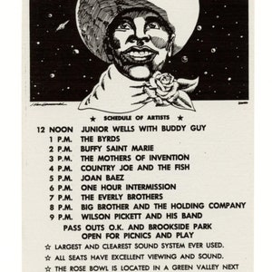 Joan Baez Janis Joplin The Byrds Frank Zappa 1968 Rose Bowl Handbill John Van Hamersveld Bob Schnepf AOR3.71