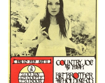 Big Brother and the Holding Company Country Joe and the Fish 1967 The Golden Sheaf Bakery Handbill Loren Rehbock