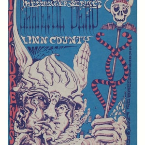 Grateful Dead Quicksilver Messenger Service 1968 Fillmore West Bill Graham BG144 Cartão postal Lee Conklin