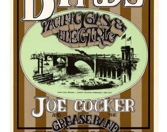 Póster del concierto de Fillmore West de 1969: Byrds, Joe Cocker y Randy Tuten