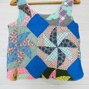 Patchwork Vintage Quilt Tank XS/S image 3