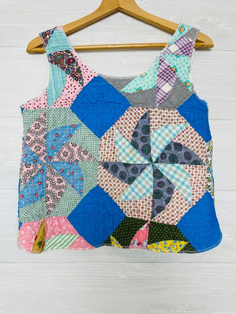 Patchwork Vintage Quilt Tank XS/S image 3