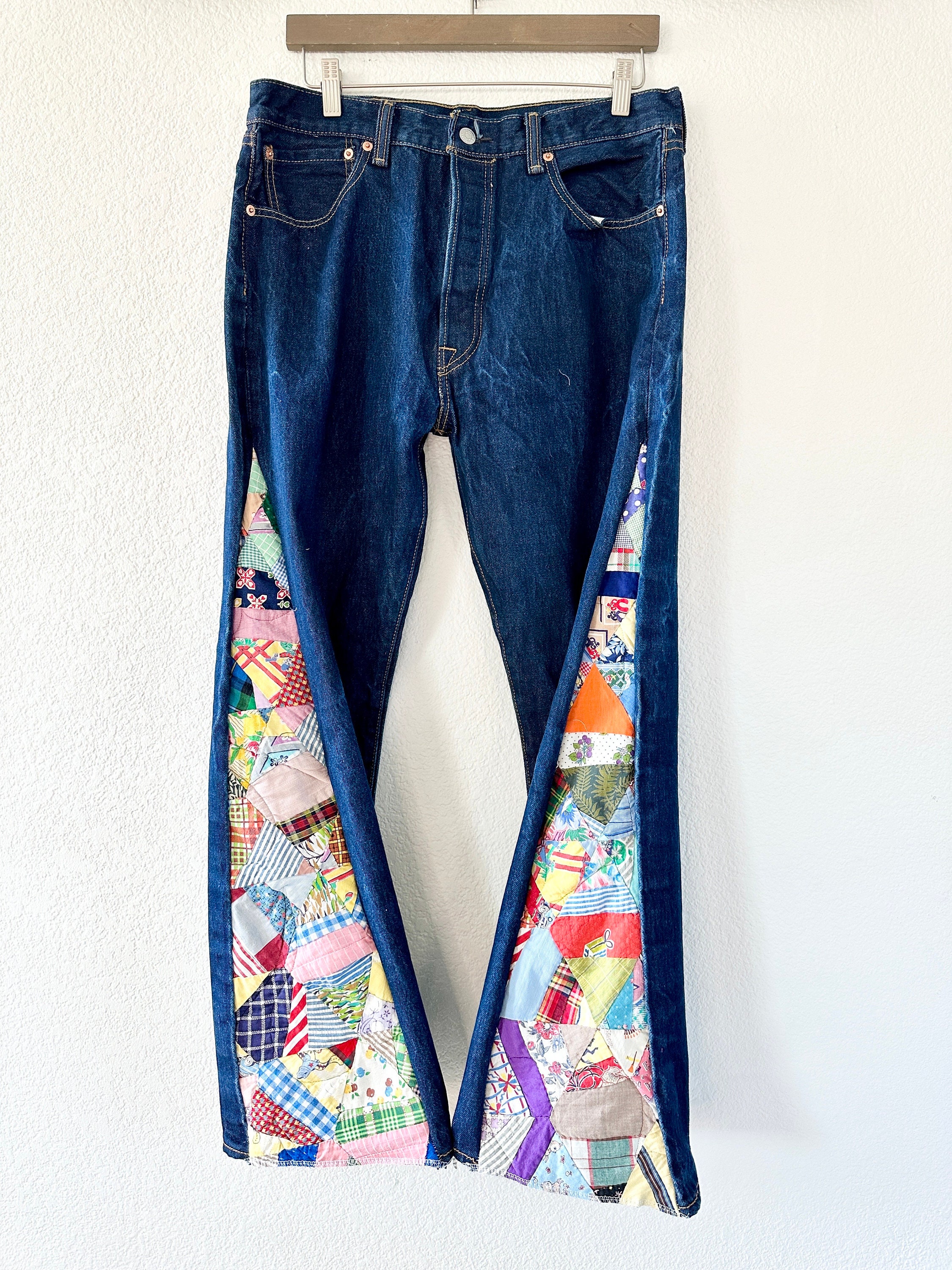 00’s Levi’s patchwork flare buggy denim Size 31x29 Vintage Levis Patchwork Jeans Vintage Levis Baggy