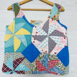 Patchwork Vintage Quilt Tank XS/S image 2