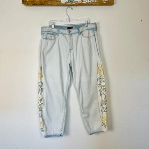 The Ami (size 18) NYDJ Barrel Jeans with Vintage Quilt Panels